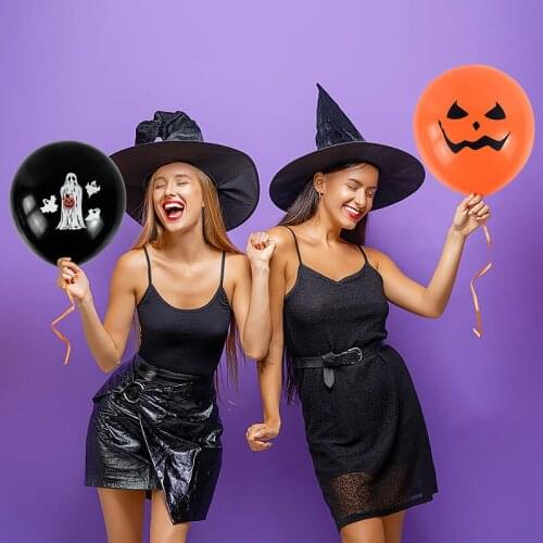 10Pcs 12Inch Hanging Balloon DIY Halloween Decoration For Home Decor Pumpkin Spider Printing Balloon Masquerade Party Decoration