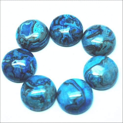 10pcs nature blue stone blue jaspe stone CABS no hole size 16mm diy beads jewelry finding parts for ring making