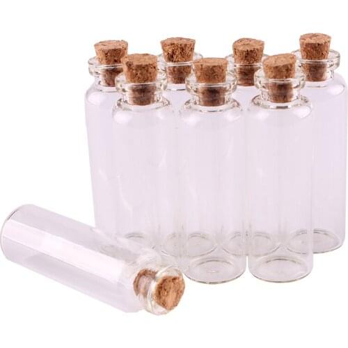 100pcs 16*50*6mm 5ml Mini Glass Wishing Bottles Tiny Jars Vials With Cork Stopper pendant crafts