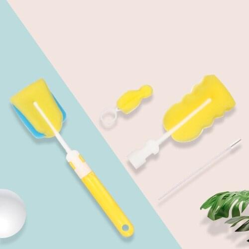 4Pcs/lot Baby Bottle Brush Straw Cleaning Brush Stainless Steel Feeding Bottle Wash Drinking Straw Baby Bottle Brushes Cleaner