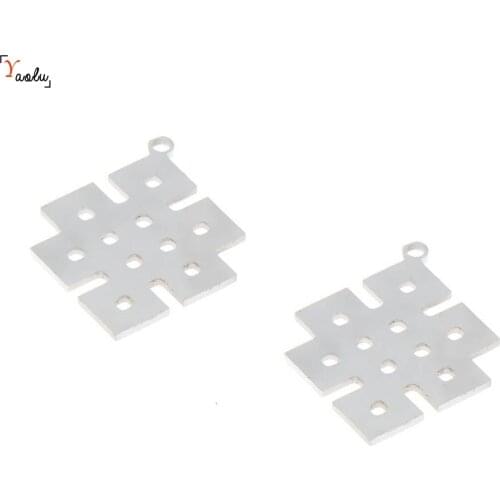 5pcs/lot Endless Knot Symbol charm Buddhism Endless Knot symbol Emblem Amulet Talisman Stainless steel Charm pendant 28x21mm