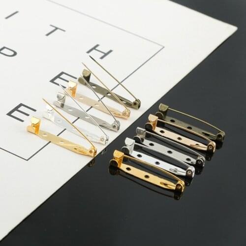 50pcs 15/20/25/30/35mm Brooch Clip Base Pins Blank Base Safety Pins Brooch cabochon Settings DIY Jewelry Making Supplies Finding