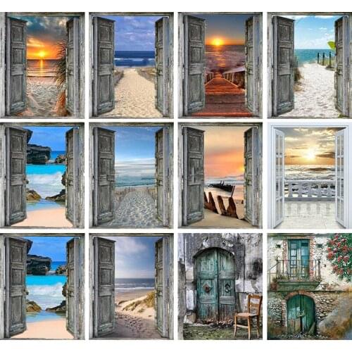 5D DIY Diamond Painting Door Landscape Full Square Drill Diamond Art Embroidery Cross Stitch Home Decoration