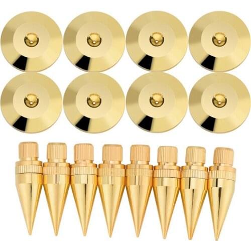 8 Pairs 6 X 36Mm Copper Speaker Spike Isolation Stand + Base Pad Feet Mat Speaker Isolation Speaker Isolation Pads