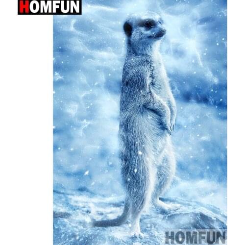 HOMFUN Full Square/Round Drill 5D DIY Diamond Painting "Snow animal" Embroidery Cross Stitch 5D Home Decor Gift A13890