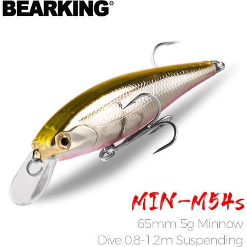 BearKing Retail Hot fishing tackle A+ fishing lures, minnow bait suspending minnow,65mm/5g, dive 0.8-1.2m and 5colors for choose