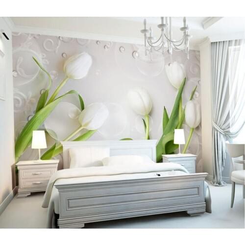 Large Mural Bubble Tulip Flower Wallpaper Mural for Bedroom Sofa Backaground 3d Photo Mural 3d Wall Mural 3D Flower Wall paper
