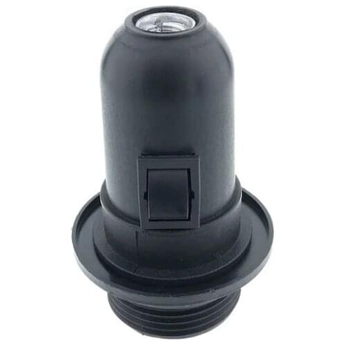 Black Open Close Switched E27 Lamp Holder 434950324