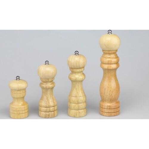 Hand Driven Light Color Wood Pepper Grinder/Salt Mill,Portable Turning Muller,Stainless Steel Burr,Coarse Fine Adjust