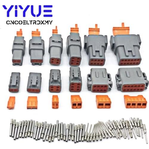 Deutsch DTM 2-12P DTM06-2/3/4/6/8/12S DTM04-2/3/4/6/8/12P 16-22awg Waterproof Connector With Solid Pins Automotive Sealed Plug