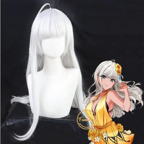 Game D4DJ Merm4id Rika Cosplay Long Wig Heat Resistant Synthetic Hair Halloween Party+ Free Wig Cap