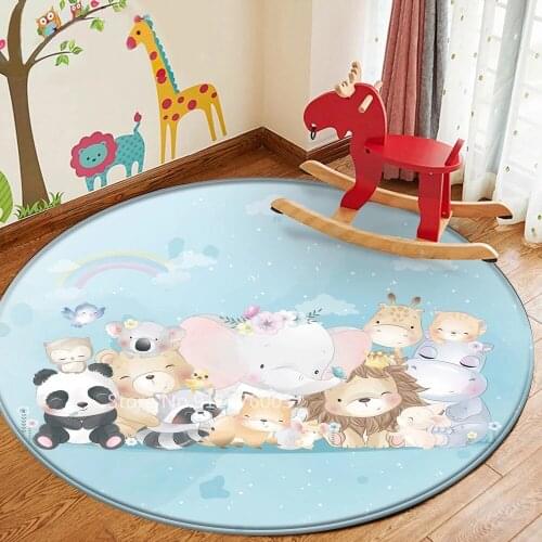Dropshipping Non-Slip Children Safety Carpet Animal Picture Baby Hand Print Carpet Baby Play Mat Fashion Children Carpet