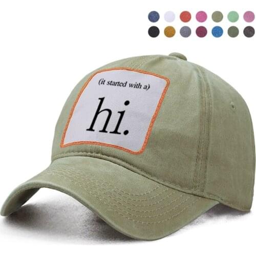 It Started With A Hi Letter Printed Baseball Cap Dad Trucker Solid Snapback Hat Woman Ponytail Berets Caps Casquette Gorras Hats