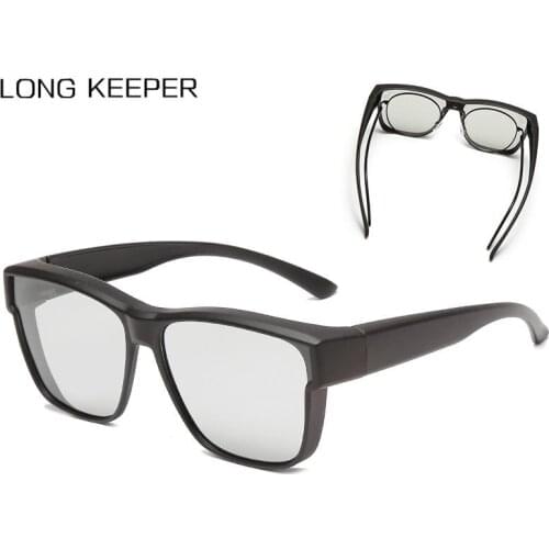 Photochromic Fit Over One-piece Universal Sunglasses Glasses 2022 Polarized Men Women Fashion Traveling Reflective Sunglasses