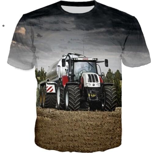 Car Tractor 3D Printed T-shirt For Men And Women Summer Cool Harajuku Cartoons Streetwear Funny Fashion Casual Plus Size Top Tee