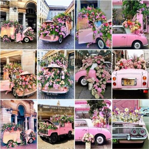 HUACAN Diamond Art Painting Flowers Diamond Mosaic Car Landscape Cross Stitch Wall Decoration Gift For Women