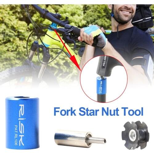Bicycle Front Fork Star Nut Installation Tool Headset Tool with Spare Screws and Star Nuts Bike Sun Flower Driving Repair Tool