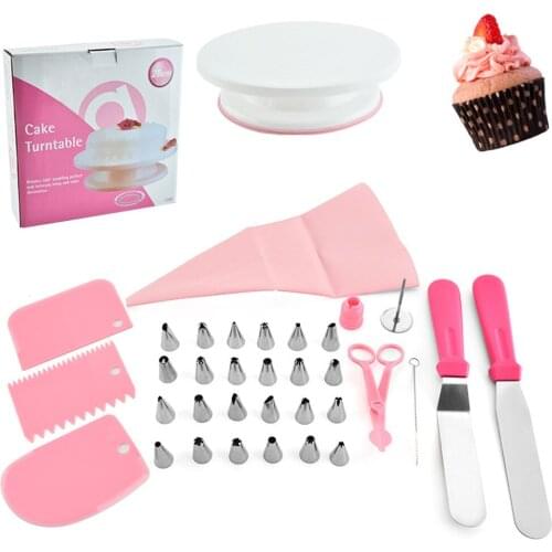 35 Pieces of Cake Turntable Set Cake Decorating Mouth Non-slip Turntable TPU Decorating Bag Cake Tool Cake Decoration Tool