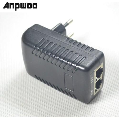 DC 24V 1A PoE Injector Power Supply Over Ethernet Adapter With LED Power Indicator For Support POE Device US EU for IP CAMERA