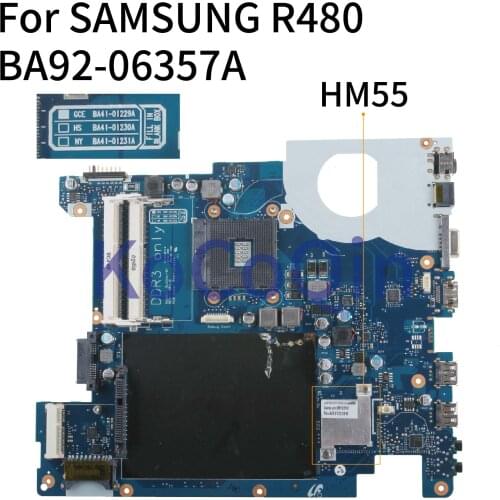 KoCoQin Laptop motherboard For SAMSUNG R480 NP-R480 Mainboard BA41-01230A BA92-06357A HM55 DDR3