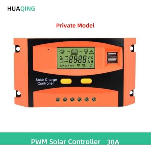 30A Solar Panel Charge Controller LCD 2 USB Port Private Mode Controller for PV system
