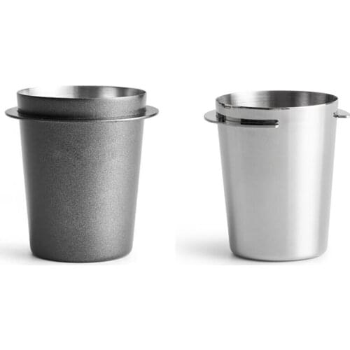 Practical Stainless Steel Dosing Cup Coffee Sniffing Mug Powder Feeder for 58mm Espresso Machine Portafilter Coffee Tamper