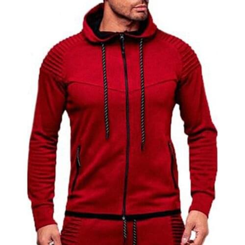 Jacket Cardigan Hooded Design Solid Color Men Fashion Sport Hoodie for Outdoor Autumn Winter Men Tracksuit Jogging Coat
