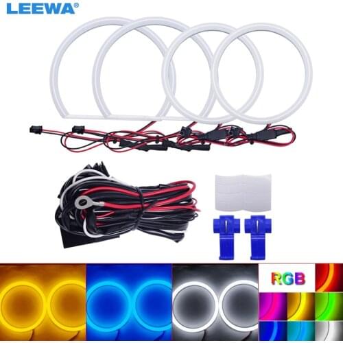 LEEWA 2X120mm 2X146mm Car Auto Halo Rings Cotton Lights SMD LED Angel Eyes for Mitsubishi Lancer X Car Styling White/Blue/Yellow