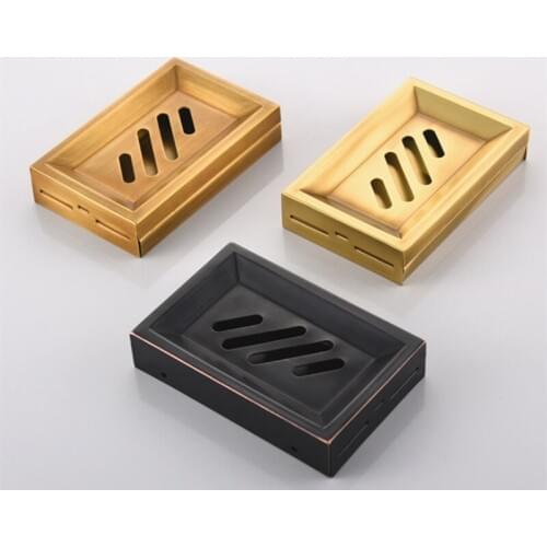 Soap Dishes Wall Mounted Soap Holder Antique Brass Soap Dish for WC Bathroom Accessories Black Bath Products