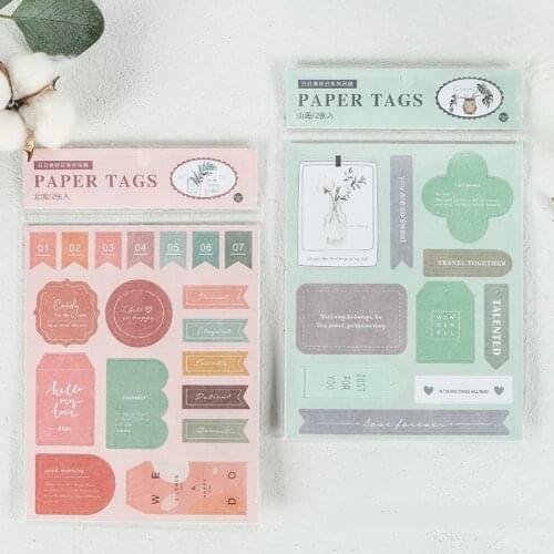 Bags Pack Round Square Label Shape Chip Board Paper Tags For DIY Craft Scrapbooking Decoration Stationery Gift Supplies