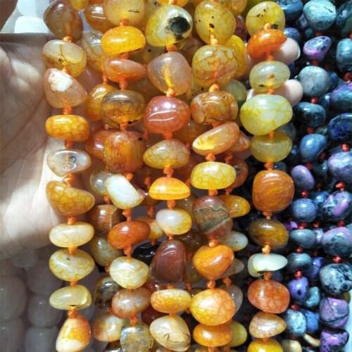 48cm Natural Orange Agates Stone Beads 15-19mm Irregular Shape Loose Stone Bead For DIY Jewelry Making Accessories Wholesale