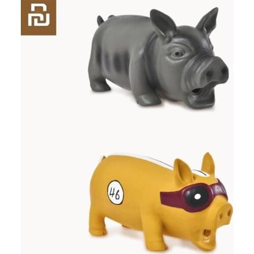 Youpin New Cute Pig Grunting Squeak Latex Pet Chew Toys for Dog Squeaker Chew Training Pet Products