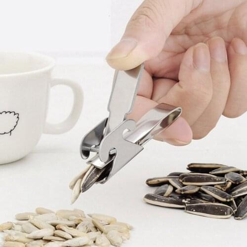Sunflower Seeds Peeler Walnut Kitchen Tools Stainless Steel Sheller Nuts Opener Melon Seed Plier Clamp Pistachio Opener