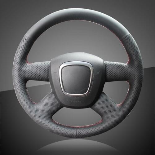 Auto Braid On The Steering Wheel Cover for Audi A3 (8P) Sportback A4 (B8) A4 (B7) A6 (C6) Car Braiding Covers