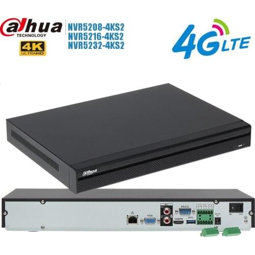 Original Dahua 4G NVR NVR5208-4KS2 NVR5216-4KS2 NVR5232-4KS2 4K&H.265 Network Video Recorder upgrade firmware support