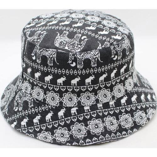 Elephant Animal Print Bucket Hat Fisherman Hat Outdoor Travel Hat Sun Cap Hats for Men and Women 268
