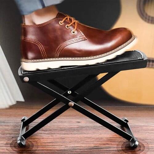 Guitar Pedal Footstool Foot Rest Adjustable Folding Portable Black guitar accessories guitar parts