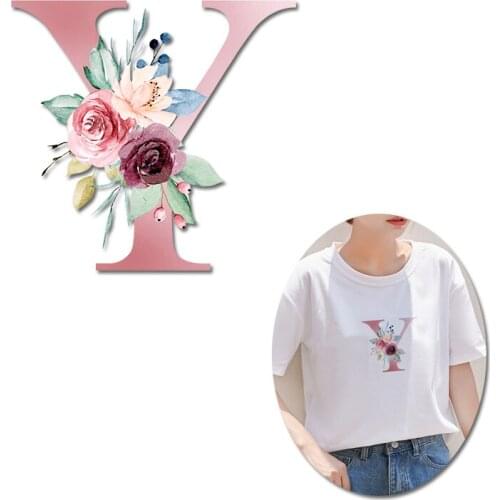 Pulaiq Letter/Flower Transfer Patch Heat Transfer Patch Iron On Transfer For Clothing Cute Stripes Thermal Stickers On Clothes