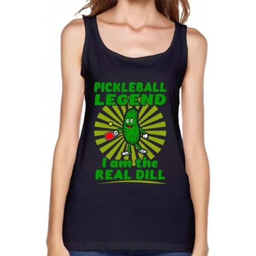 Pickleball Legend I Am The Real Dill Funny Pickleb Tanks Top Funny Casual Short Sleeve Natural Size S-XXL Character Tanks