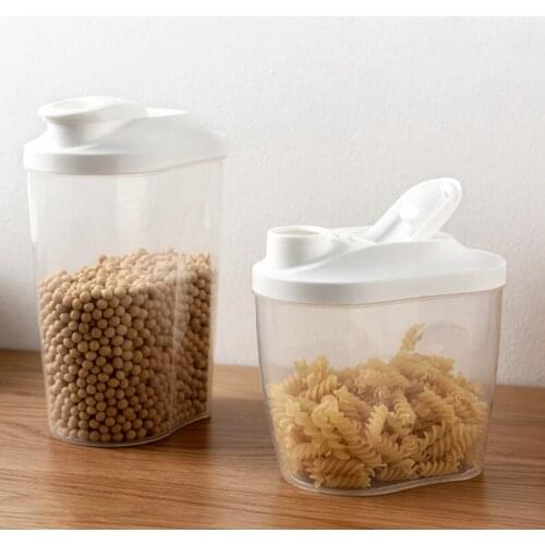 Plastic Cereal Dispenser Storage Box Kitchen Food Grain Rice Container Kitchen Rice Storage Box Flour Grain Storage