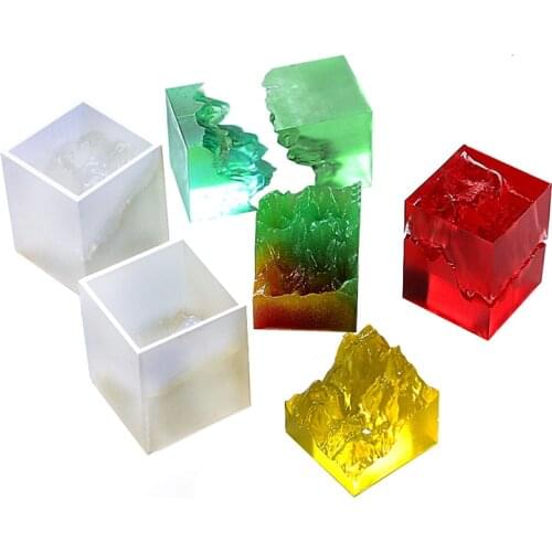 Practical DIY Broken Mountain Handcraft Crystal Epoxy Mould Snow Mountain Peak Ocean Shape Silicone Mold Ornaments Decor Tools