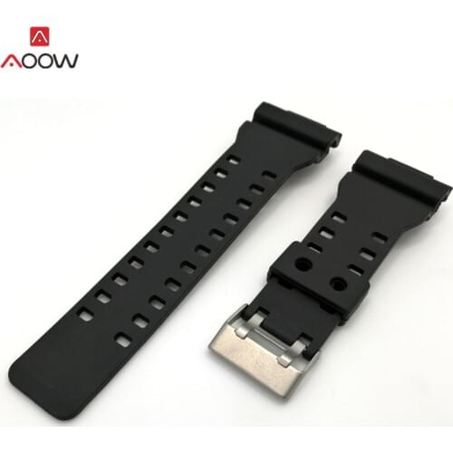 16mm Watchband Silicone Rubber Watch Band Strap Fit For Casio G Shock Replacement Black Waterproof Watchbands Accessories
