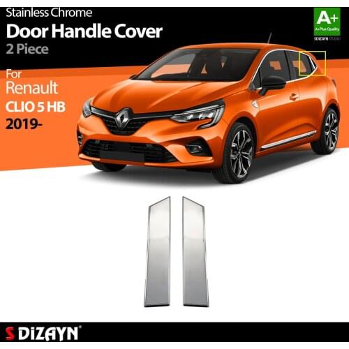 For Renault Clio 5 Chrome Door Handle Cover Stainless Steel 2 Pcs Exterior Car Accessories Parts Auto Products Stickers Styling