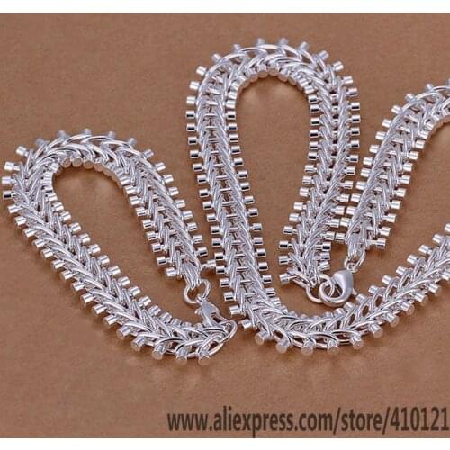 S042 Hot Sale Silver Color Jewelry,Wholesale Fashion Jewelry Elegant Charms High Quality Fashionset Fish Bone /daialrpa Hoqaqfxa