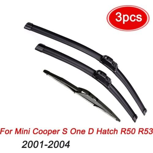 MIDOON Wiper Front Rear Wiper Blades Set Kit For Mini Cooper S One D Hatch R50 R53 2001 - 2004 Windshield Windscreen Rear Window