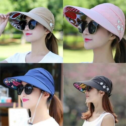 Women Foldable UV Protection Sun Hat Summer Sun Hats Visor Suncreen Floppy Cap Chapeau Femme Outdoor Beach Hat