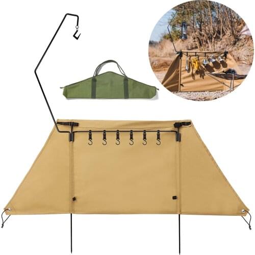 Foldable Outdoor Camping Windscreen Windproof Sidewall Portable Partition Wall Windproof Array Screen Canvas Windbreak