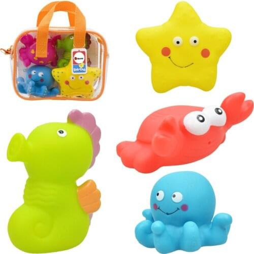 Sozzy 4pcs/lot Baby Bath Squirters for the Tub Toy Classic Vehicles Toy Soft Plastic Baby Bath Toy Engines Car Plane Toy