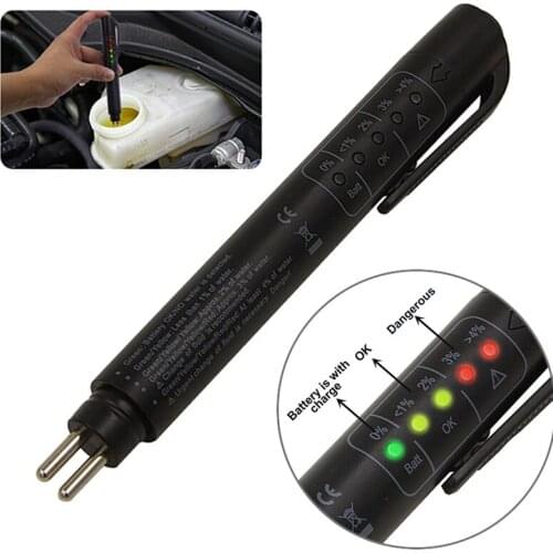 5 LED Auto Car Brake Fluid Tester Accurate Oil Quality Check Pen Vehicle Car Brake Liquid Digital Tester Indicator Testing Tool