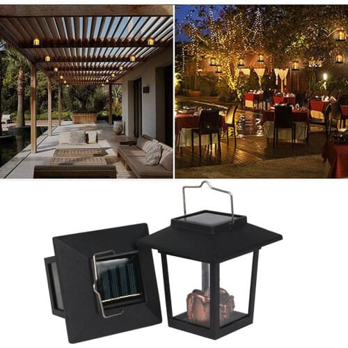 Yard Garden Led Retro Flickering Hanging Lantern Candle Bright Pathway Decoration Outdoor Palace Light Solar Lamp Waterproof